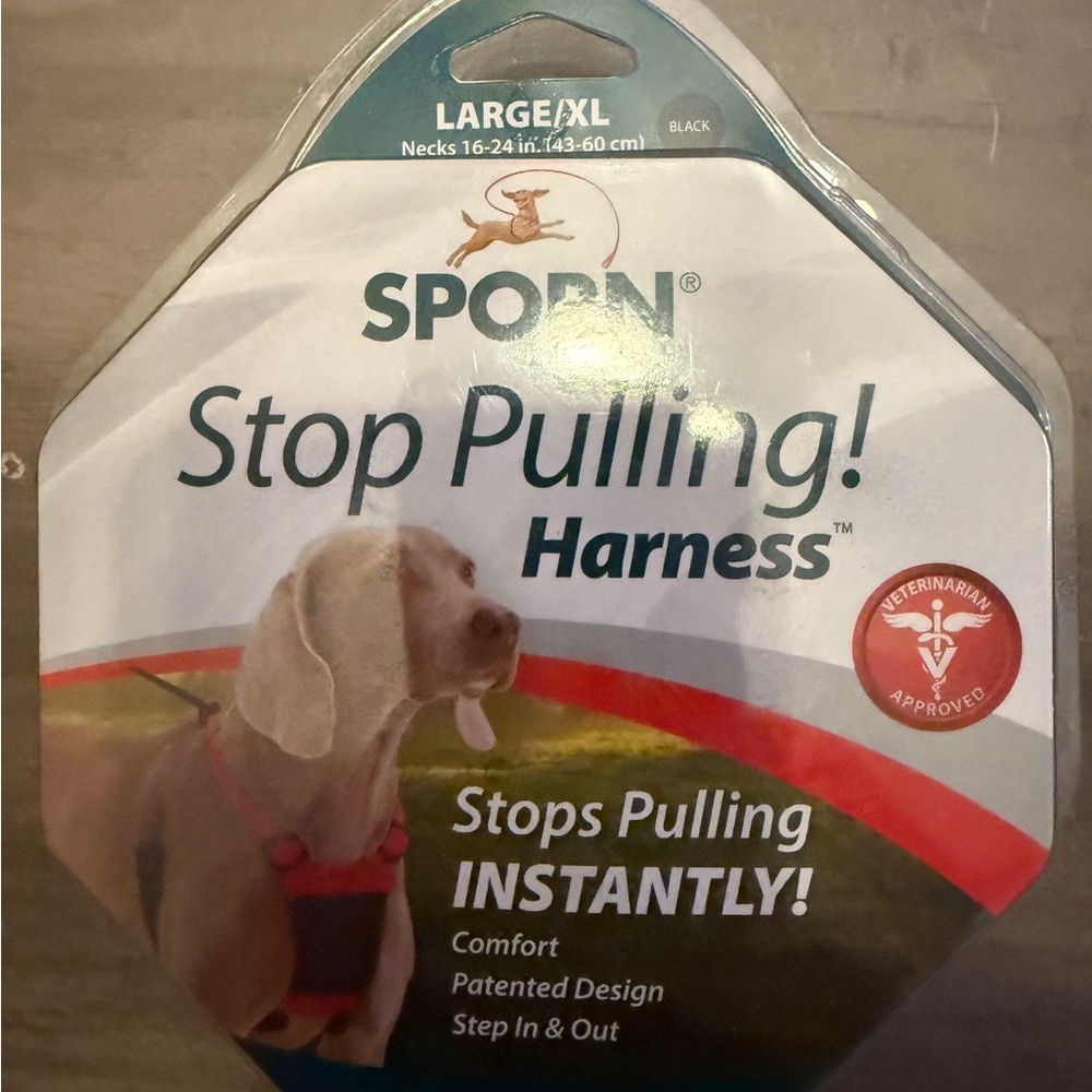 Sporn Stop-Pulling Dog Harness LARGE/XL 16-24" - black